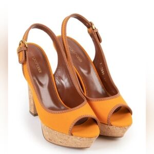 Sergio Rossi Zucca Safari Canvas/Leather Sandals